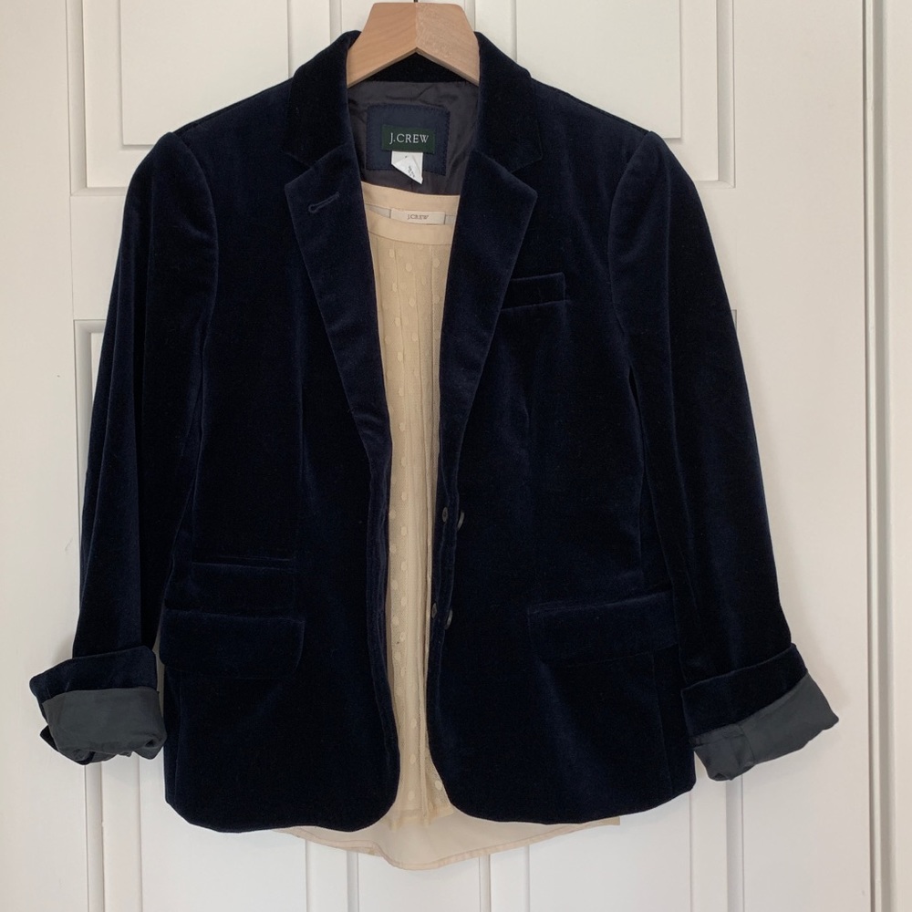 J. Crew velvet blazer, size 8P